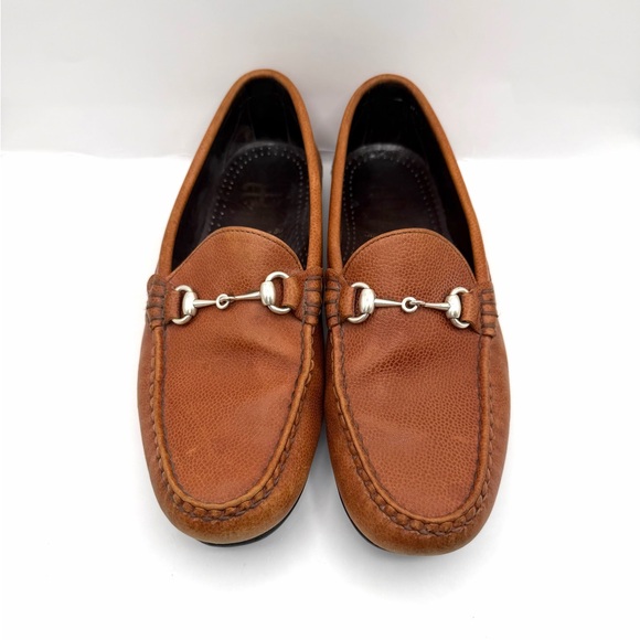 ALLEN EDMONDS Grand Cayman Brown Pebbled Leather Horse Bit Driving Loafers 9D - Picture 4 of 12